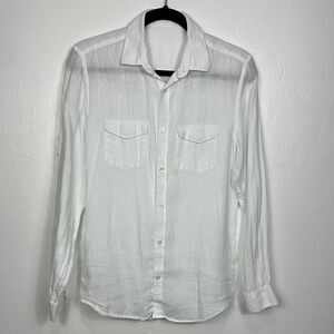 Calvin Klein Classic White Men's Long Sleeve Button Down Shirt Size S